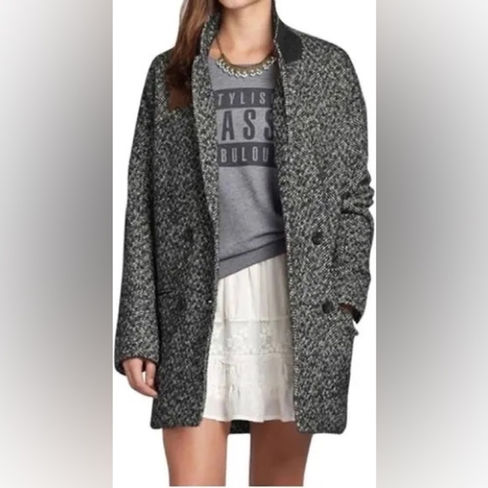 Abercrombie & fitch sz M drop shoulder herringbone pea coat jacket